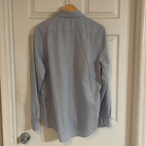 Lacoste Men's 16.5 FR42 Solid Blue Button Down Dress Shirt - Picture 5 of 5